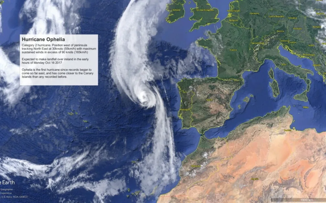 ‘Ophelia’ the closest hurricane to the Canary Islands ever recorded