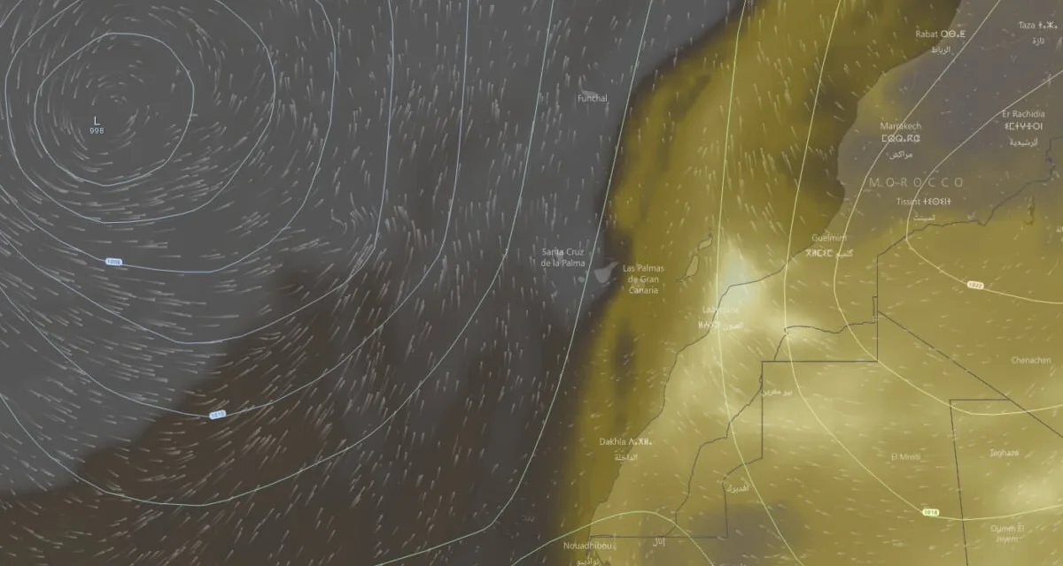 Gran Canaria Weather: Cold rains to the west kept at bay by warm dusty winds from the southeast