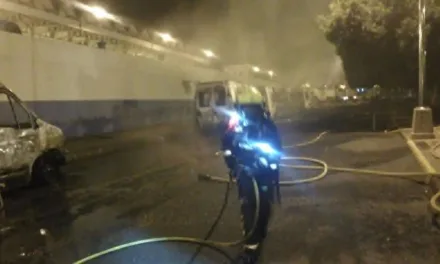 Ambulances destroyed in blaze, suspected to be intentional