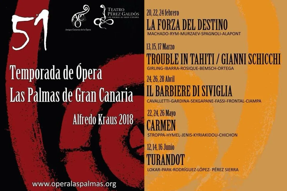 Events: 51st season of Opera Las Palmas