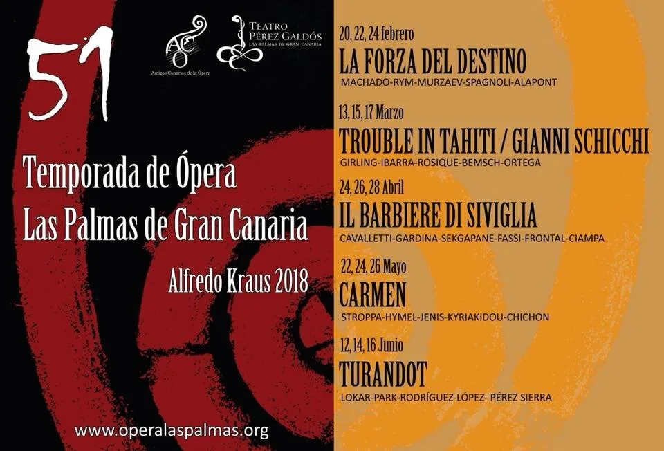 Events: 51st season of Opera Las Palmas