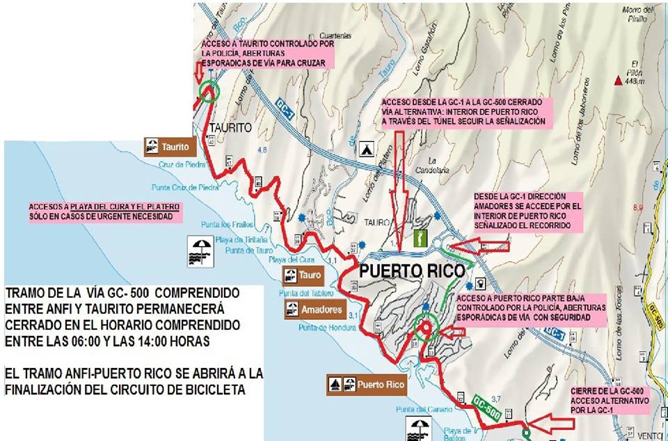 The Gloria-Challenge Mogán Gran Canaria triathlon and road closures on Saturday 21 April on GC-500 Mogán