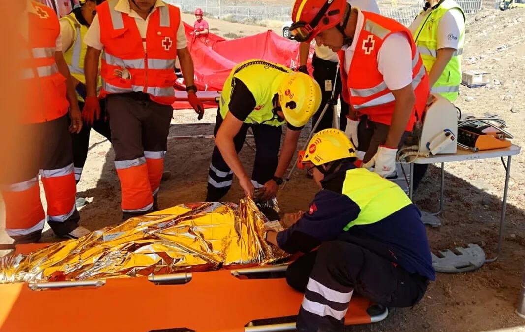 Air accident simulation exercise at Gran Canaria airport