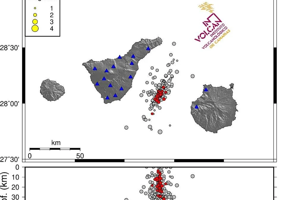 54 earth tremors detected between Tenerife and Gran Canaria, though nothing to fear