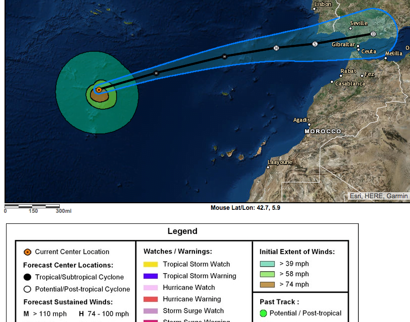 “Zombie” Hurricane Leslie really unlikely to hit The Canary Islands… but she could…