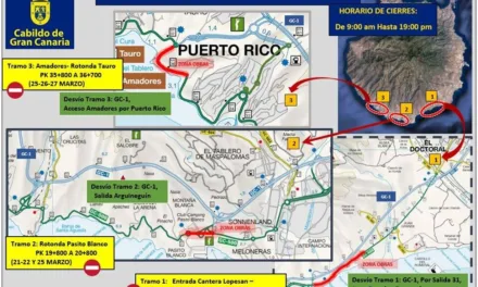 Road closures due resurfacing of three sections of GC500 in SBT and Mogán
