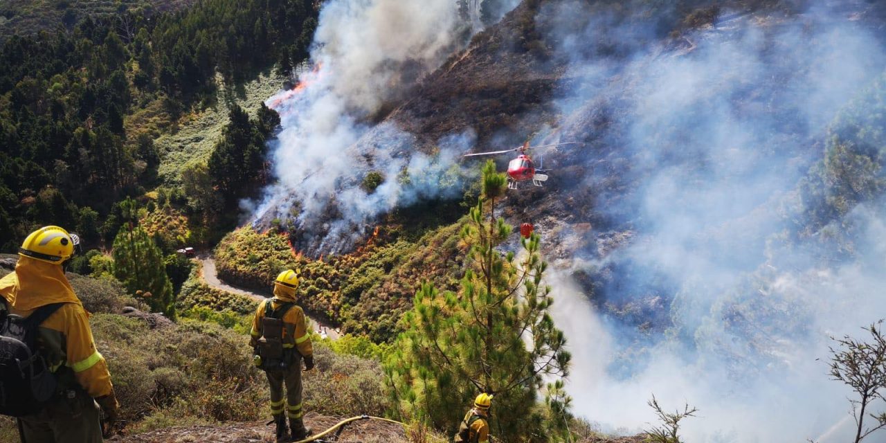 Ongoing Gran Canaria fire now bigger than last week and continues to advance