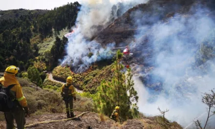Ongoing Gran Canaria fire now bigger than last week and continues to advance
