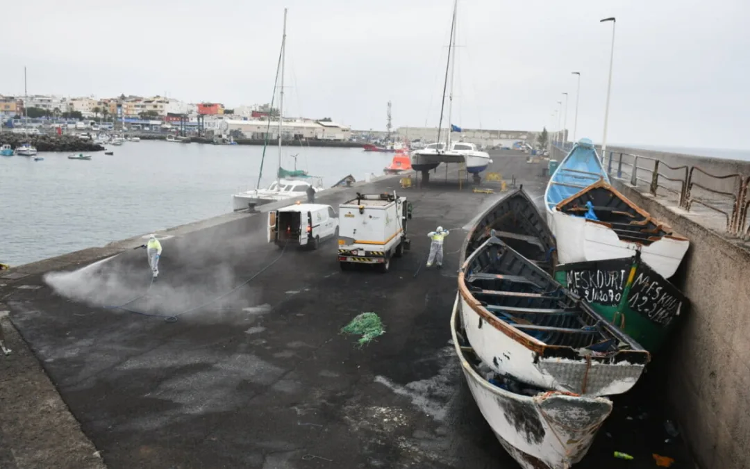 Arguineguín pier disinfected following small number of migrants testing positive for corona virus