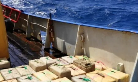 Detained without bail: Three Ukrainian crew members from the hashish smuggling Panamanian-flagged fishing vessel intercepted last weekend