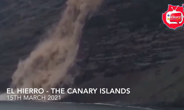 Spectacular El Hierro rockslide caught on camera in The Canary Islands on Monday March 15 2021