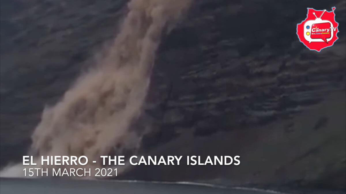 Spectacular El Hierro rockslide caught on camera in The Canary Islands on Monday March 15 2021
