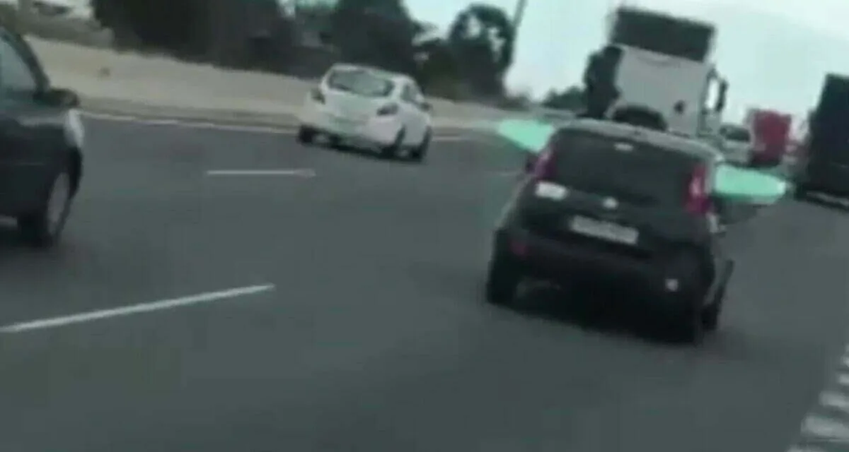 Surfer fails to recognise surf board error in tiny car on Gran Canaria motorway