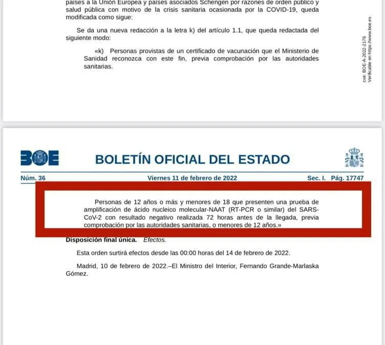 Spain and The Canary Islands remove restrictions on travel for British youths