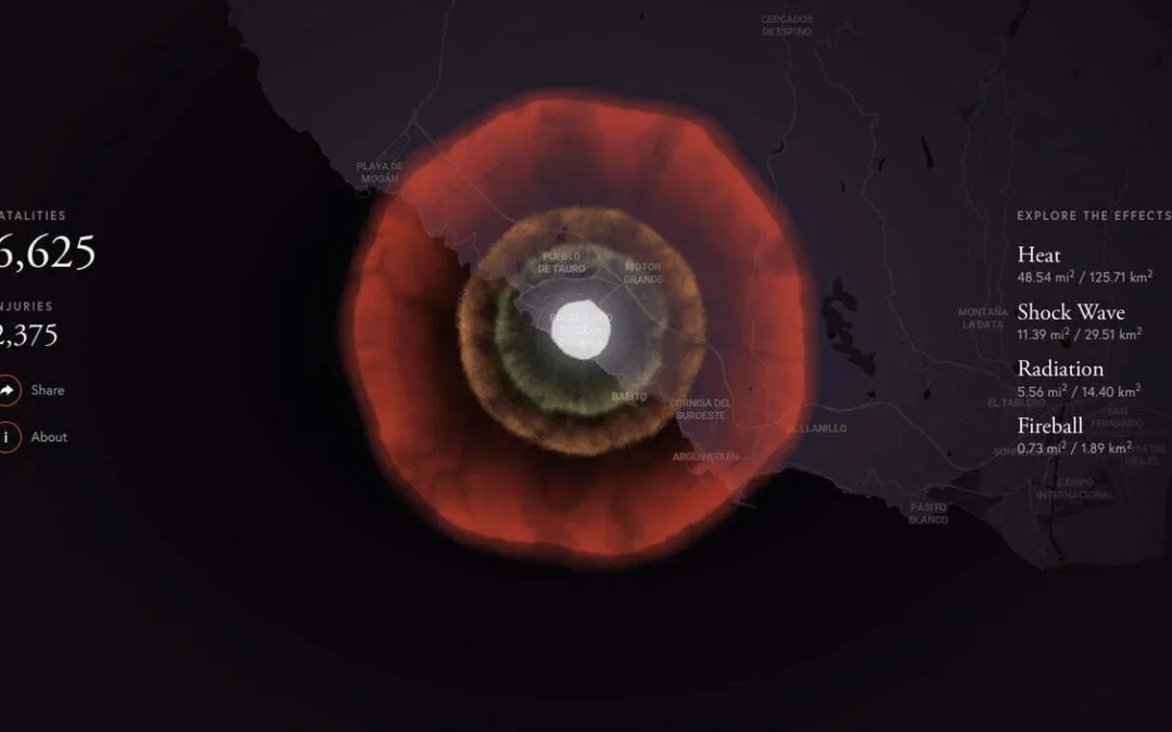 Measuring the effects of a nuclear blast in Puerto Rico de Gran Canaria