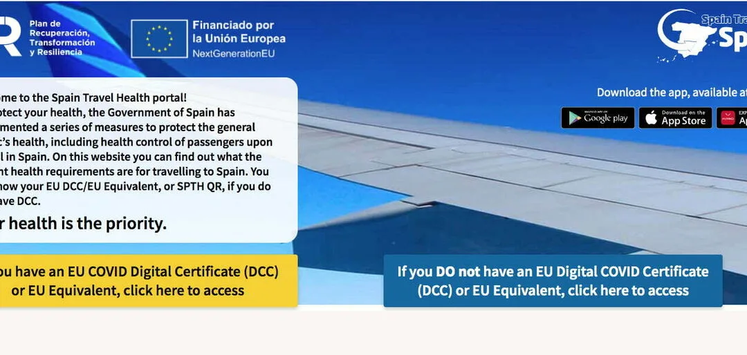 Travellers entering Spain will no longer be required to fill in the SpTH control forms if they have an accepted Digital Covid Certificate