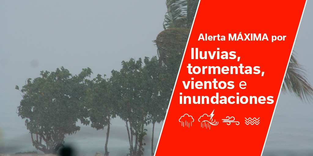 Maximum Alerts declared for heavy downpours and possible storm weather bringing strong winds and flooding