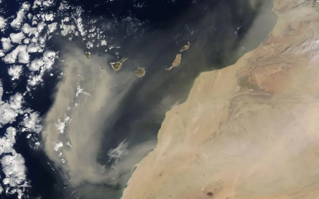 An unusually strong African Calima blows out over us from the east