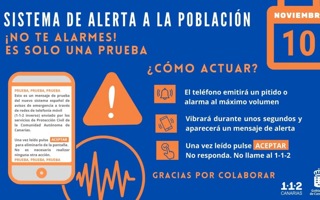 Mass message alert “reverse 112” system tested on the Canary Islands