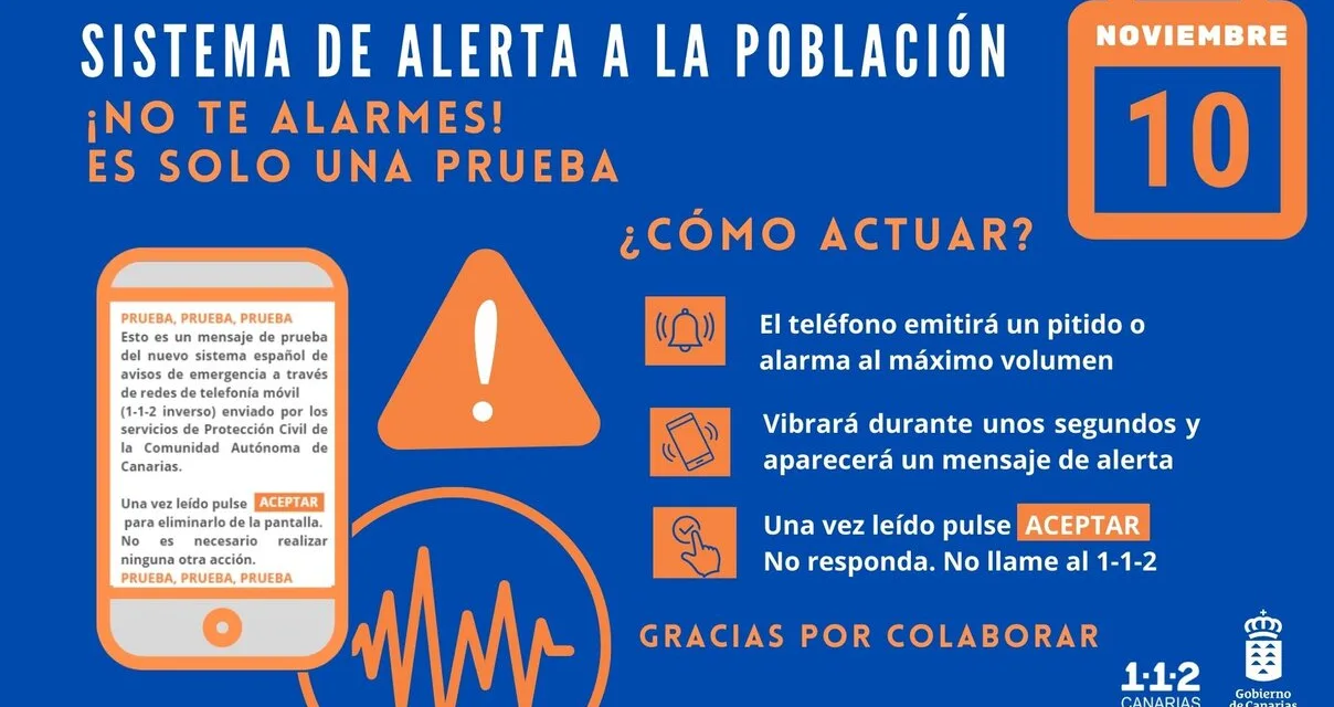 Mass message alert “reverse 112” system tested on the Canary Islands