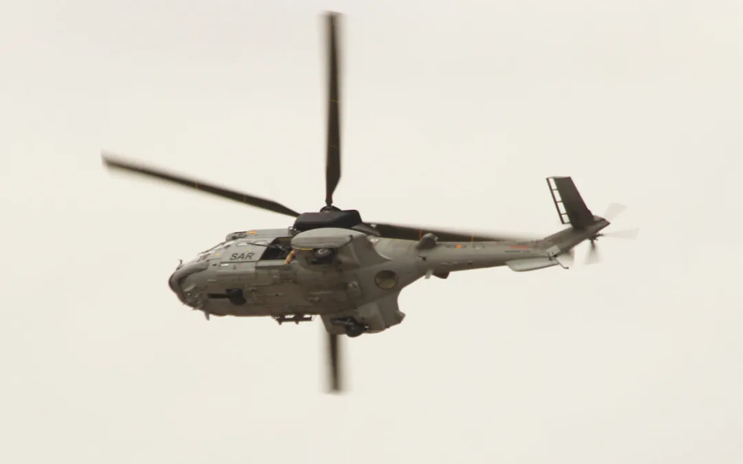 Spanish Air & Space Force Super Puma Strikes Rocks At Night on Gran Canaria