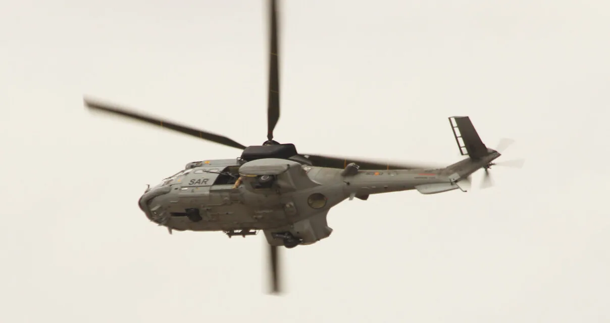 Spanish Air & Space Force Super Puma Strikes Rocks At Night on Gran Canaria