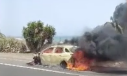 Car bursts into flames northbound on the GC1 during fourth day of intense heatwave
